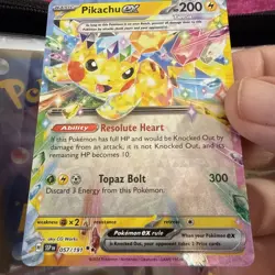 Pokemon TCG Pikachu EX Double Rare Holo Card 057/191 Surging Sparks 137 - Image 1