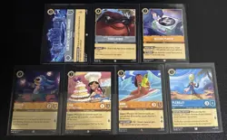 Disney Lorcana Lilo & Stitch Theme 7 Card Lot Lilo/Stitch/Nani/Pleakley - Image 1