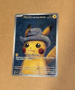 Pikachu With Grey Felt Hat 085 Promo Card - Pokemon/Van Gogh Promo - Image 1