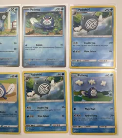 6 Card Lot Poliwag and Poliwhirl Pokemon Reverse Holo Common - Image 3