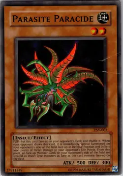 Yu-Gi-Oh TCG Parasite Paracide PSV-003 Unlimited Super Rare Card Played HP-MP - Image 1