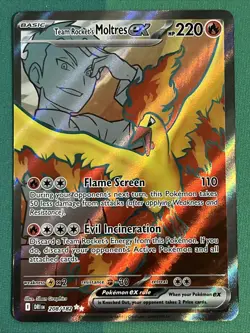 Pokemon Card - Team Rocket's Moltres ex - Full Art (208/182) Destined Rivals NM - Image 1