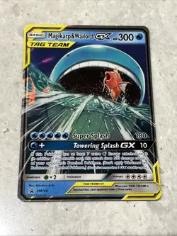 Pokemon Magikarp and Wailord Tag Team GX Promo Card Sun and Moon SM166 - Image 1