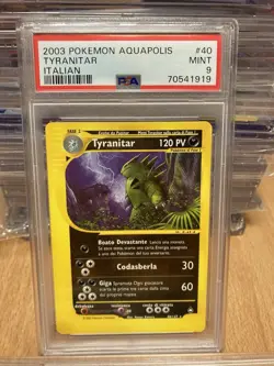 ~ITA~ ITALIAN PSA 9 Tyranitar Aquapolis Rare #40 (NON-holo) Pokemon Card - Image 1