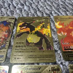 LOT OF 9 Charizard Gold Foil Card Lot VMAX GX Pokemon. FAN ART - Image 3