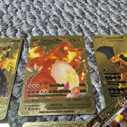 LOT OF 9 Charizard Gold Foil Card Lot VMAX GX Pokemon. FAN ART - Image 4
