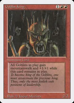 Goblin King Revised HEAVILY PLD Red Rare MAGIC THE GATHERING MTG CARD ABUGames - Image 1