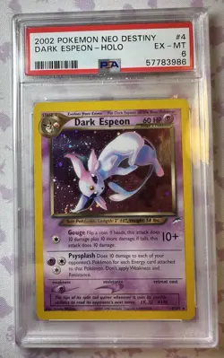 PSA 6 EX-MT Dark Espeon Neo Destiny SWIRL Holo Rare Pokemon Card 4/105 - Image 1