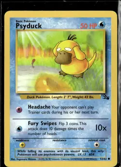 Pokemon Psyduck 53/62 Fossil Non Holo Common 2 Card Lot LP - Image 1