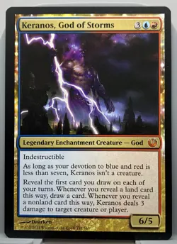 Keranos, God of Storms - NM - Journey Into Nyx - Mythic God - MTG - Image 1