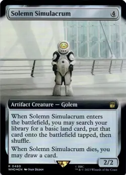 MTG Solemn Simulacrum (Extended Art) | NM Foil | Doctor Who {WHO} - Image 2