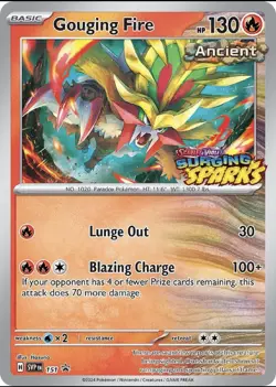 Pokemon Gouging Fire 151 Black Star Promo Scarlet Violet Surging Sparks - Image 1