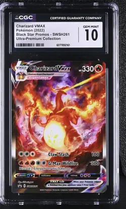 CGC 10 GEM MINT Charizard VMAX 2022 Black Star Promos SWSH261 UPC Pokemon Card - Image 1