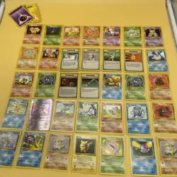 Vintage 1990’s Pokemon Base+Fossil Card Lot Of 38! Holo Alakazam! - Image 1