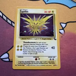 Pokemon Fossil Zapdos Holo 15/62 Lightly Played LP - Image 1