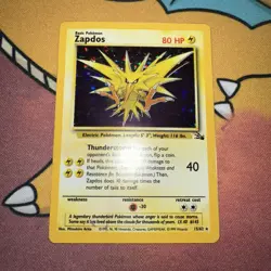 Pokemon Fossil Zapdos Holo 15/62 Lightly Played LP - Image 2