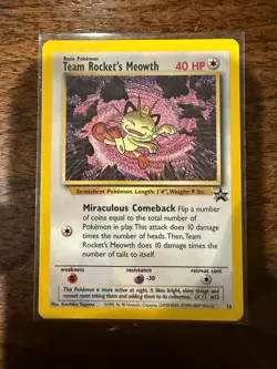 Pokemon Team Rocket's Meowth 18/53 Black Star Promo - Image 1