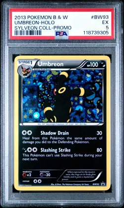 2013 POKEMON BLACK STAR PROMO UMBREON #BW93 HOLO PSA 5 EX #118739305 - Image 1