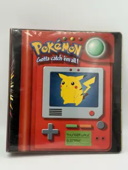 Vintage Pokemon Pikachu and Meowth Gotta Catch Em All 3 Ring Binder 1999 - Image 1