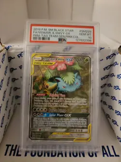 Pokemon TCG 2019 Sun & Moon Promos SM229 Venusaur & Snivy GX PSA 10 - Image 1