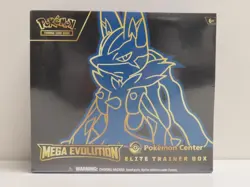 2025 Pokemon Mega Evolution Pokemon Center Sealed Lucario ETB Elite Trainer Box - Image 1