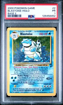 2000 POKEMON BASE SET 2 #2 BLASTOISE-HOLO PSA 1 - Image 1