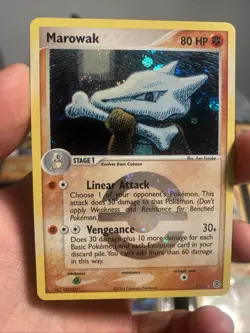 Pokemon Marowak EX FireRed & LeafGreen 7/112 Reverse holo SWIRL - Image 1