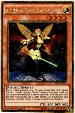 Yugioh! Kozmo Goodwitch - PGL3-EN025 - Gold Secret Rare - 1st Edition Near Mint, - Image 1