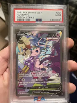 Mew v Alternate Full Art Holo Card 251/264 Swsh08: Fusion Strike PSA 9 - Image 1