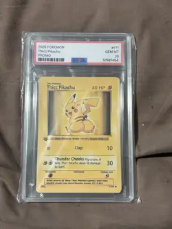 Pokemon Custom Card: Thicc Pikachu PSA Gem mint 9 Comedy Card - Image 1