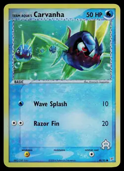 Pokemon Card - Team Aqua's Carvanha Team Magma vs Team Aqua 48/95 Reverse Holo - Image 1