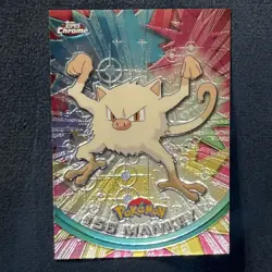 Pokemon Card - 2000 Topps Chrome Series 1 Mankey #56 Holo Foil - Image 1