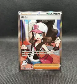 Pokemon Hilda 164/086 Full Art Ultra Rare SV: White Flare TCG Trainer Card NM! - Image 1