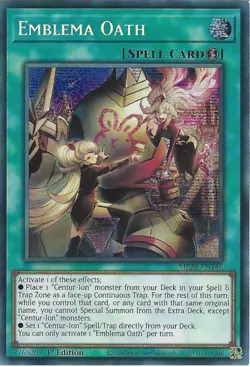 MP24-EN146 Emblema Oath - Prismatic Secret Rare 1st Edition Mint Yugioh Card - Image 1