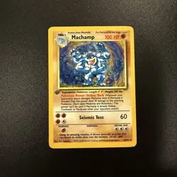Pokemon TCG Machamp Holo 1st Edition Unlimited Rare Card Base Set 8/102 - Image 1