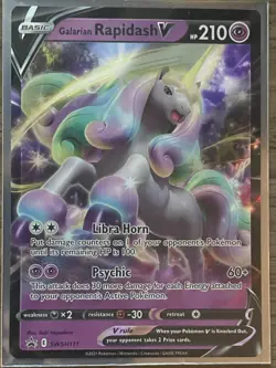 Galarian Rapidash V SWSH111 NM Promo Rare Pokemon Card - Image 1