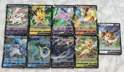 Pokemon EEVEE EVOLUTION V PROMO Complete SWSH 9 Card Set - Image 1