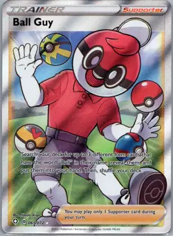 Pokemon Card TCG - Ball Guy 065/072 Full Art Ultra Rare Shining Fates NM/M - Image 1
