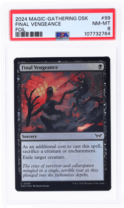 2024 Magic the Gathering Duskmourn House of Horror Final Vengeance Foil PSA 8 - Image 1