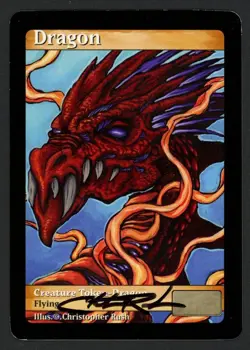 ***Dragon Token Signed*** MTG Tokens Christopher Rush Magic Kid Icarus - Image 1