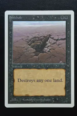 Magic The Gathering MTG SINKHOLE Unlimited Edition MP Moderately Played - Image 1