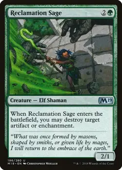 Reclamation Sage 2x FOIL M19 MTG Core Set 2019 Uncommon MINT green - Image 1