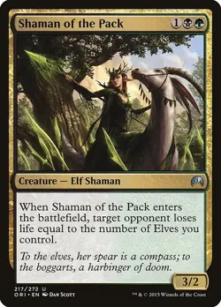 Shaman of the Pack 1x FOIL ORI MTG Magic Origins Uncommon MINT black green - Image 1