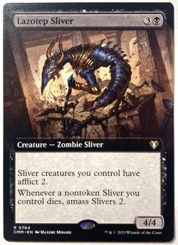 MTG Lazotep Sliver EXTENDED ART Commander Masters 0764 NM - Image 1