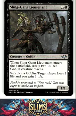 Magic the Gathering MTG Modern Horizons Sling-Gang Lieutenant #108 Buy 2 Get 1 - Image 1