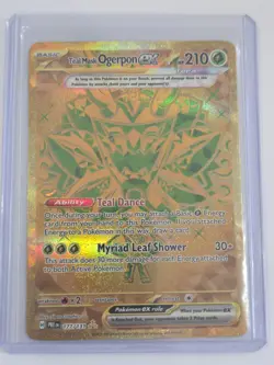 Teal Mask Ogerpon ex 177/131 Gold Hyper Rare Prismatic Evolutions Pokemon NM - Image 1