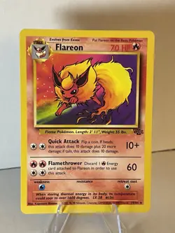 Pokemon TCG Flareon 19/64 Jungle Non - Holo - Base Set Vintage 1999 WOTC LP - Image 1