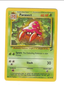 Parasect (55/130) Base Set 2 WotC 2000 Pokemon Card NM Vintage TCG - Image 1