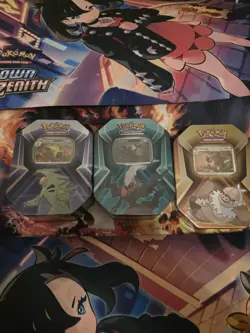 3x Pokemon TCG Triple Whammy SEALED COLLECTOR TIN SET Darkrai Tyranitar Slaking - Image 1