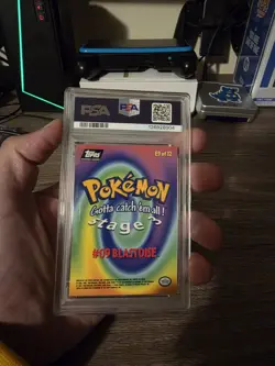 1999 Topps Pokemon Blastoise TV Animation #9 PSA 8 - Image 2